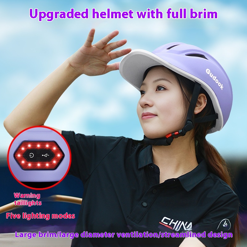 Peaked Cap Bicycle Helmet for Electric Scooters - Breathable Commuter Gear for Men & Women