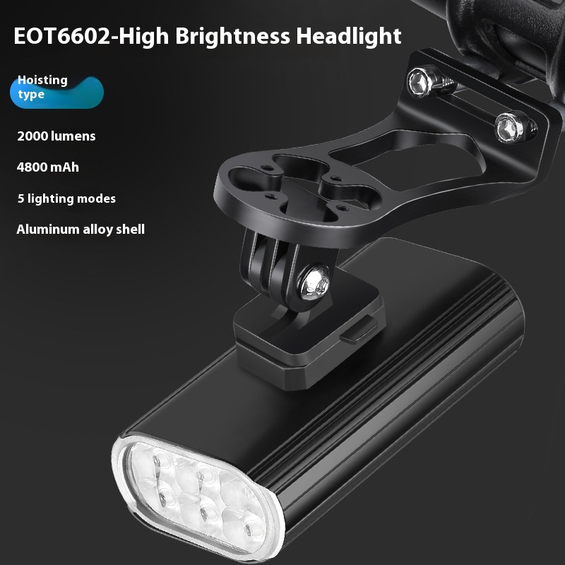 High-Performance 2000LM Bicycle Light - Aluminum Alloy Headlight with 6 XPT Beads & TYPE-C Mounting