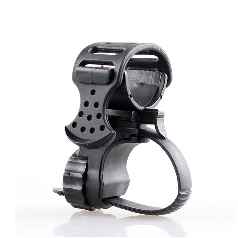 Adjustable and Fixed Rubber Bicycle Light Clip - Durable Flashlight Holder