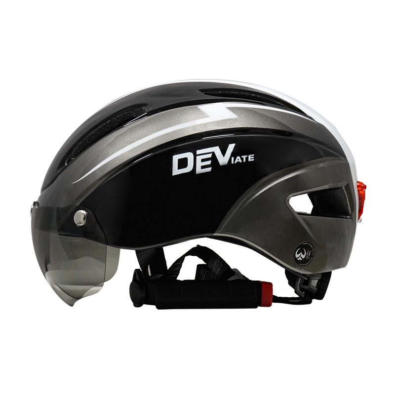 Bicycle Riding Helmet with Goggles, Sports Helmet Restraint & Taillight