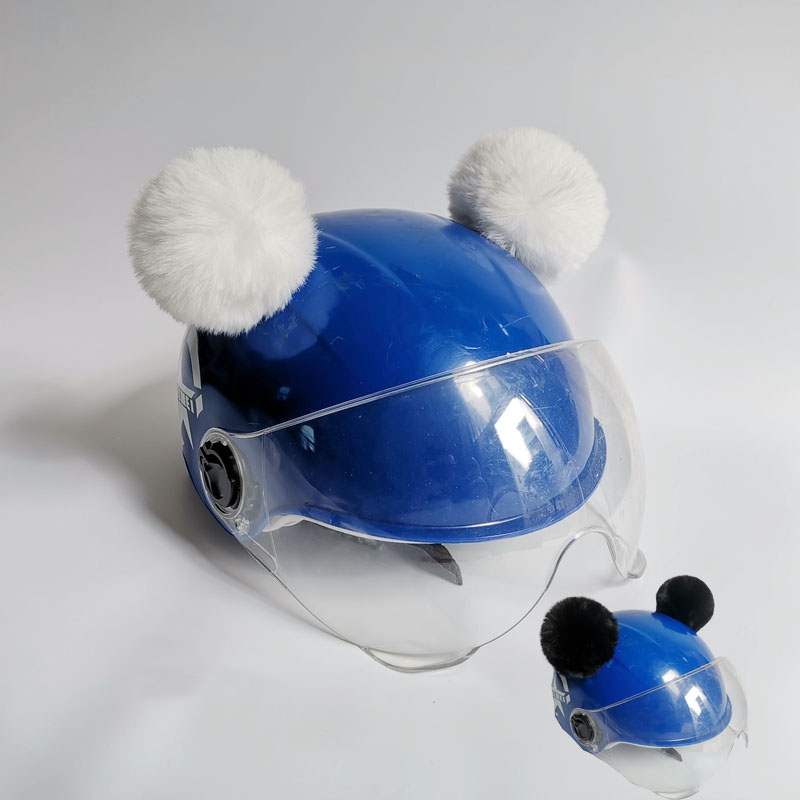 Cute Hairball Ears Helmet Ornaments for Skiing - Adorable Personality!