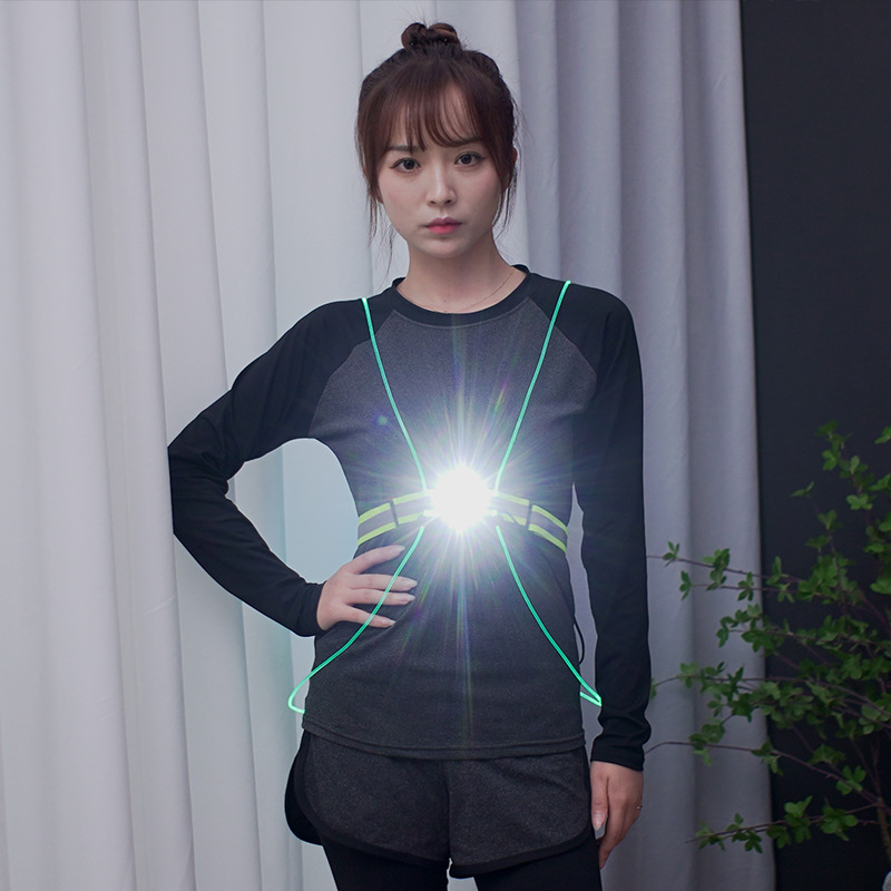 High-Visibility Safety Vest with Warning Bicycle Light for Enhanced Safety