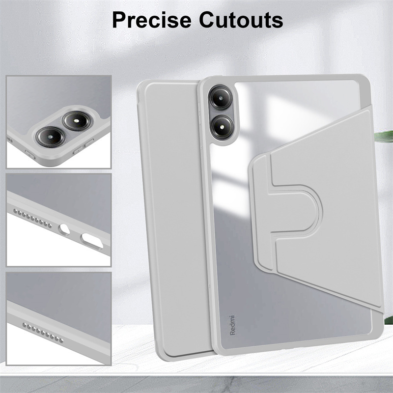 Acrylic Rotating Back Cover - Transparent Ultra-Thin Leather Bracket Housing for Planes