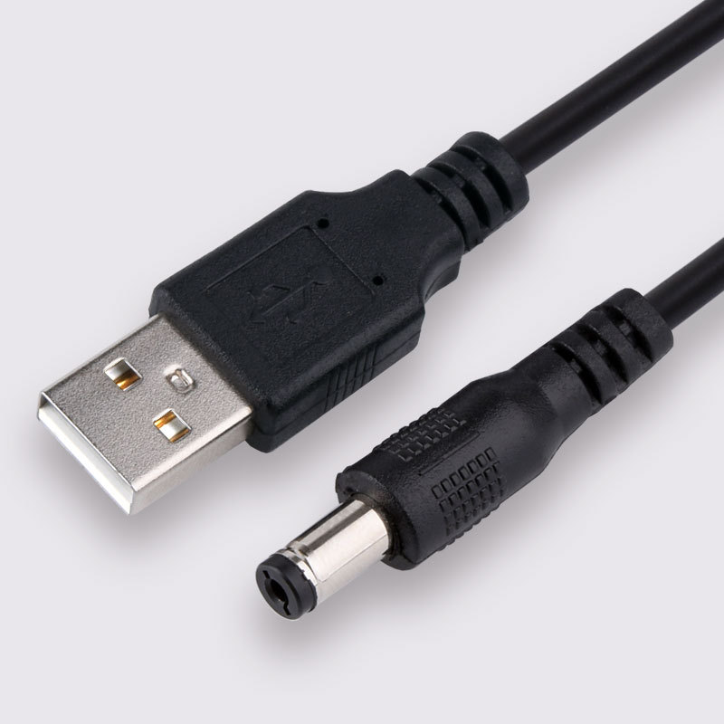 USB to 5521DC Plug Power Cord - DC55 21 Head DC Power Cable for Devices