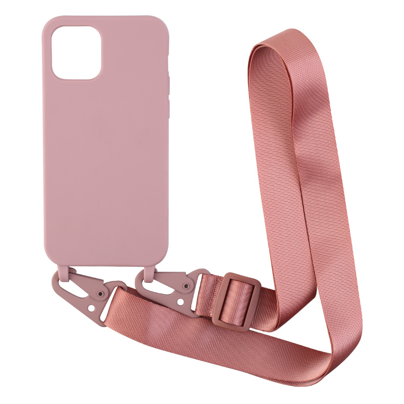 Vibrant Solid Color Personality Lanyard Phone Case for Stylish Convenience
