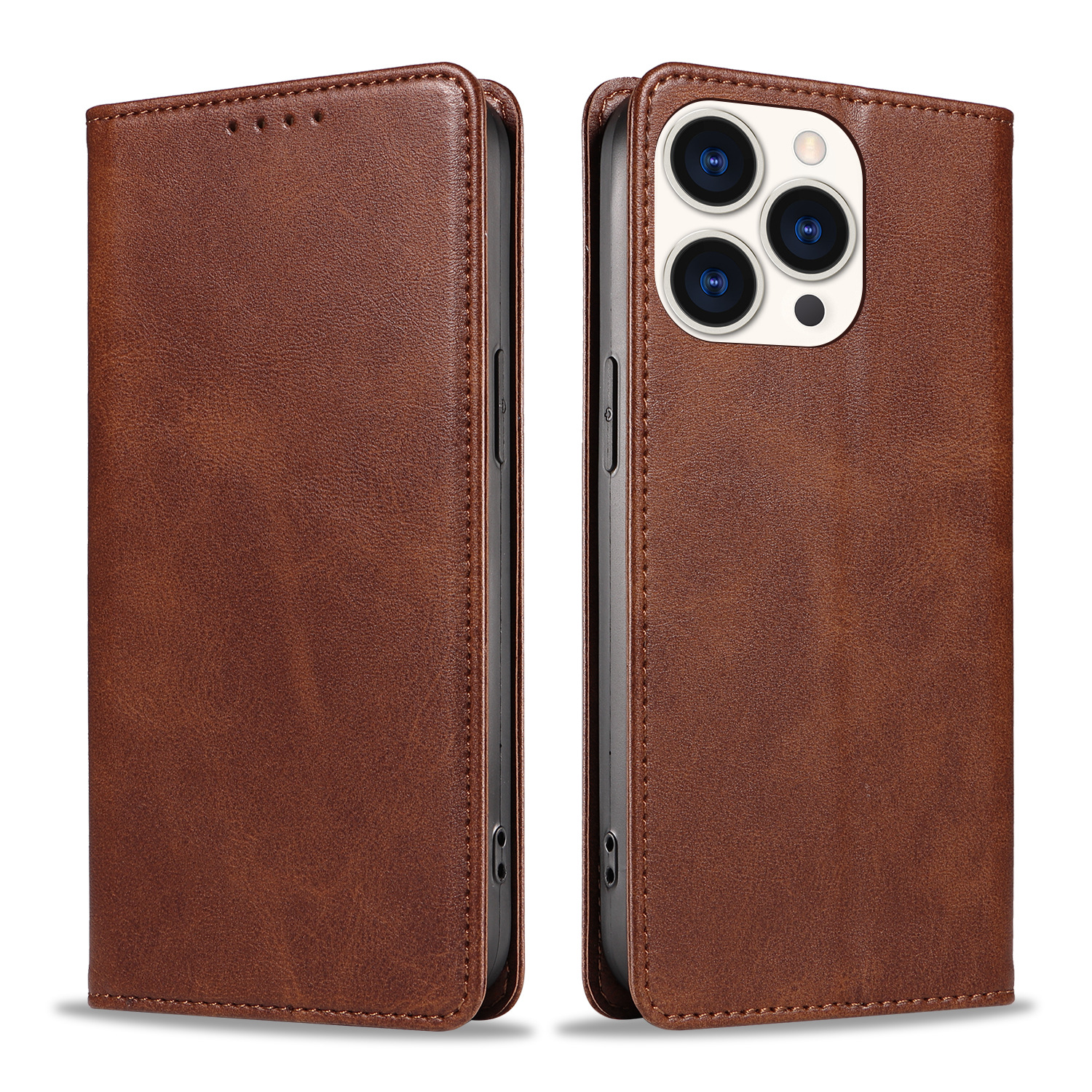 Stylish Solid Color Leather Magnetic Phone Case for Effortless Fashion