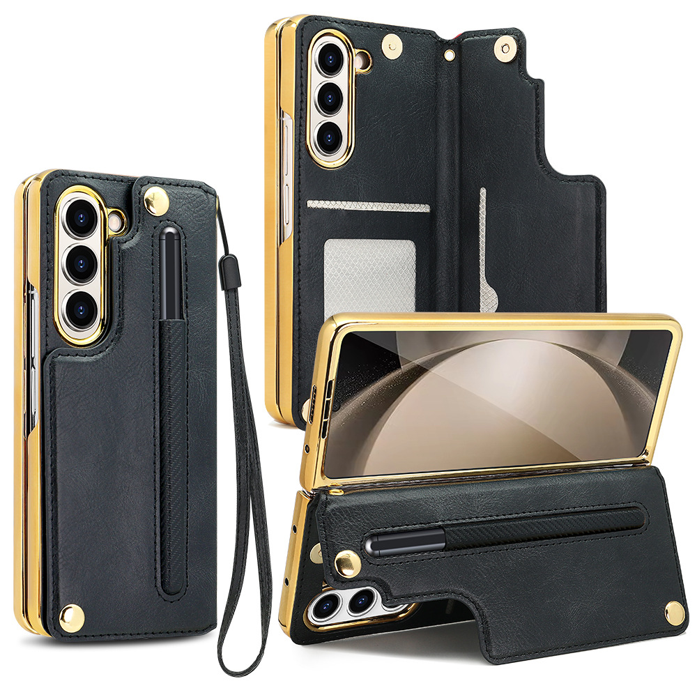 Phone Case with Tempered Film and Bracket, Featuring Pen Slot