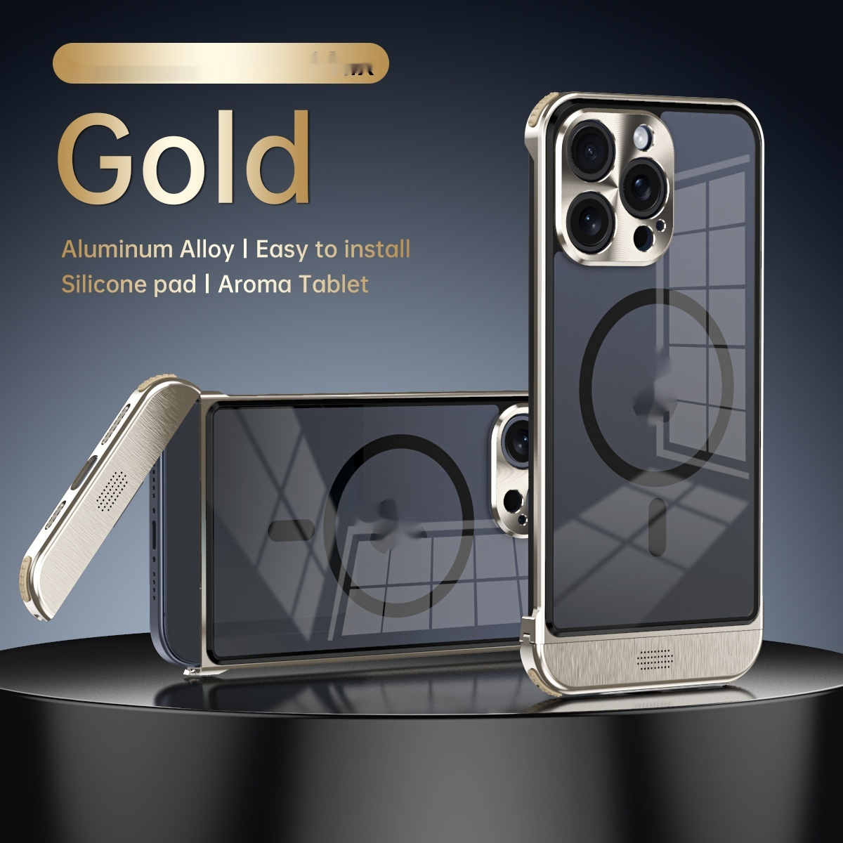 Aromatherapy Phone Case with Frameless Design, Scissors Buckle & Magnetic Bracket