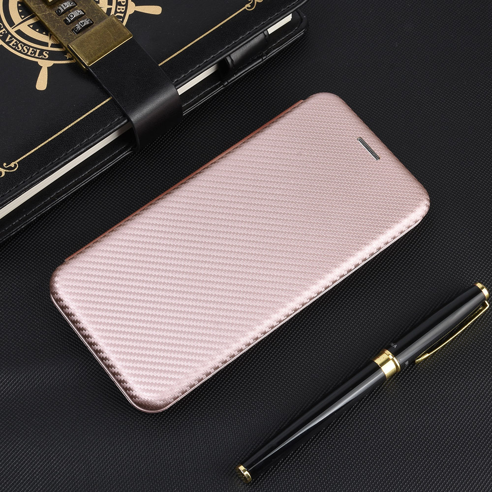 Carbon Fiber Flip Cover Self-Priming Leather Case - Stylish & Durable Protection