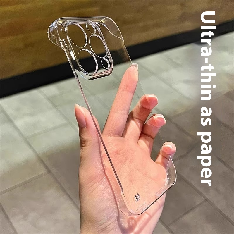 Frameless Transparent Phone Case for PC - Fine Hole Protective Sleeve