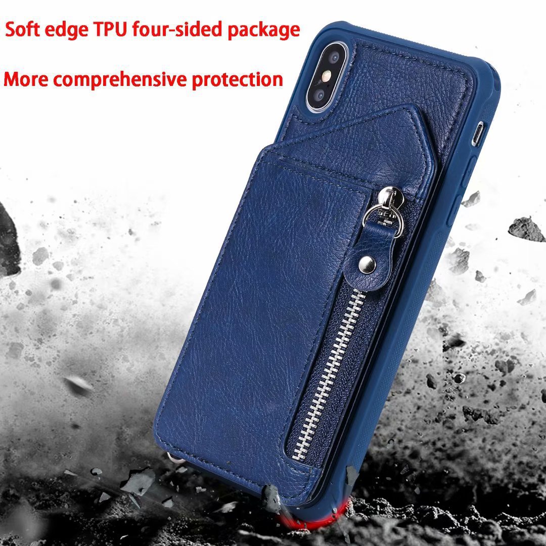 Zipper Wallet Case with Stand - TPU Anti-Fall Shell for Ultimate Protection