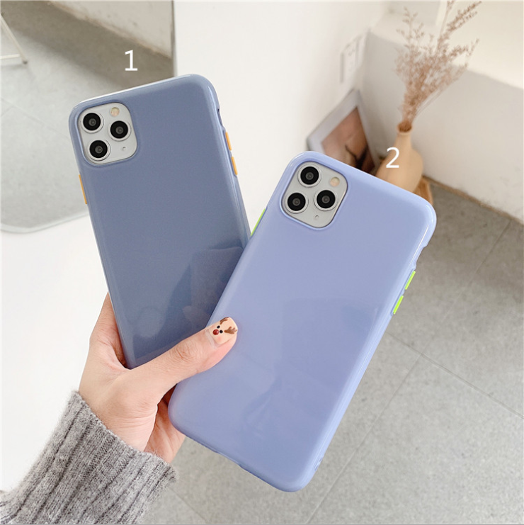 Ins Contrast Glitter Solid Phone Case - Stylish Protection & Sparkle