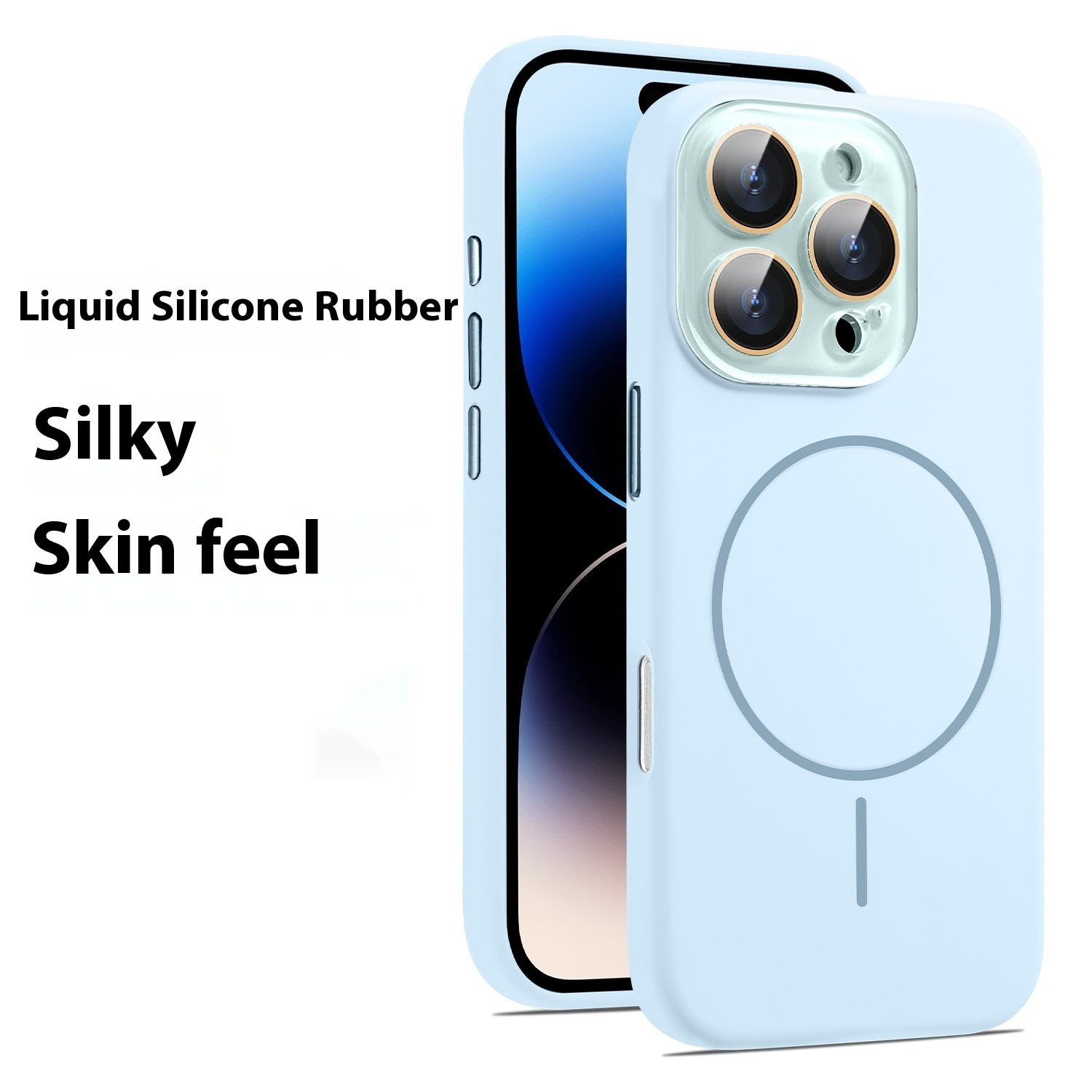 Liquid Silicone Magnetic Crystal Lens Phone Case - Durable Protective Cover