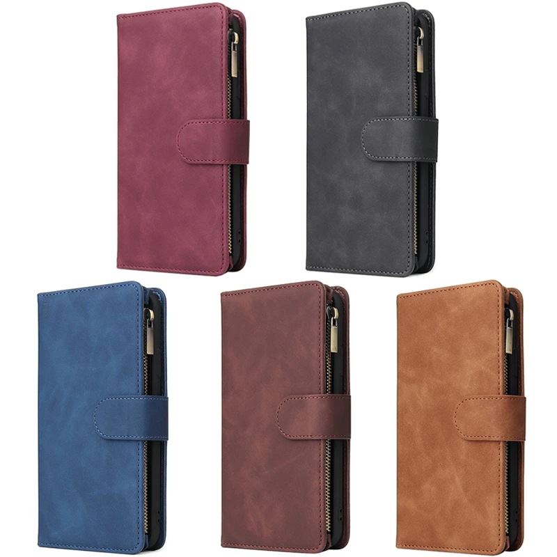 Versatile Zipper Mobile Phone Case - Multi Card Wallet Leather Holder
