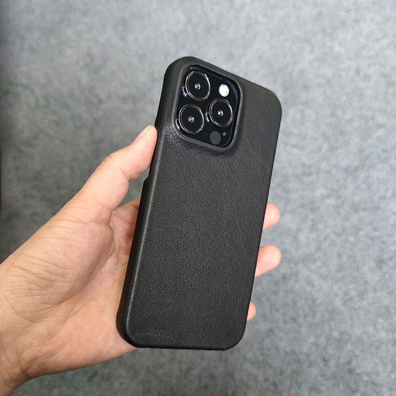 Premium Cowhide First Layer Case for 13pro Mobile - Half-pack Hard Shell Mini Leather Retro