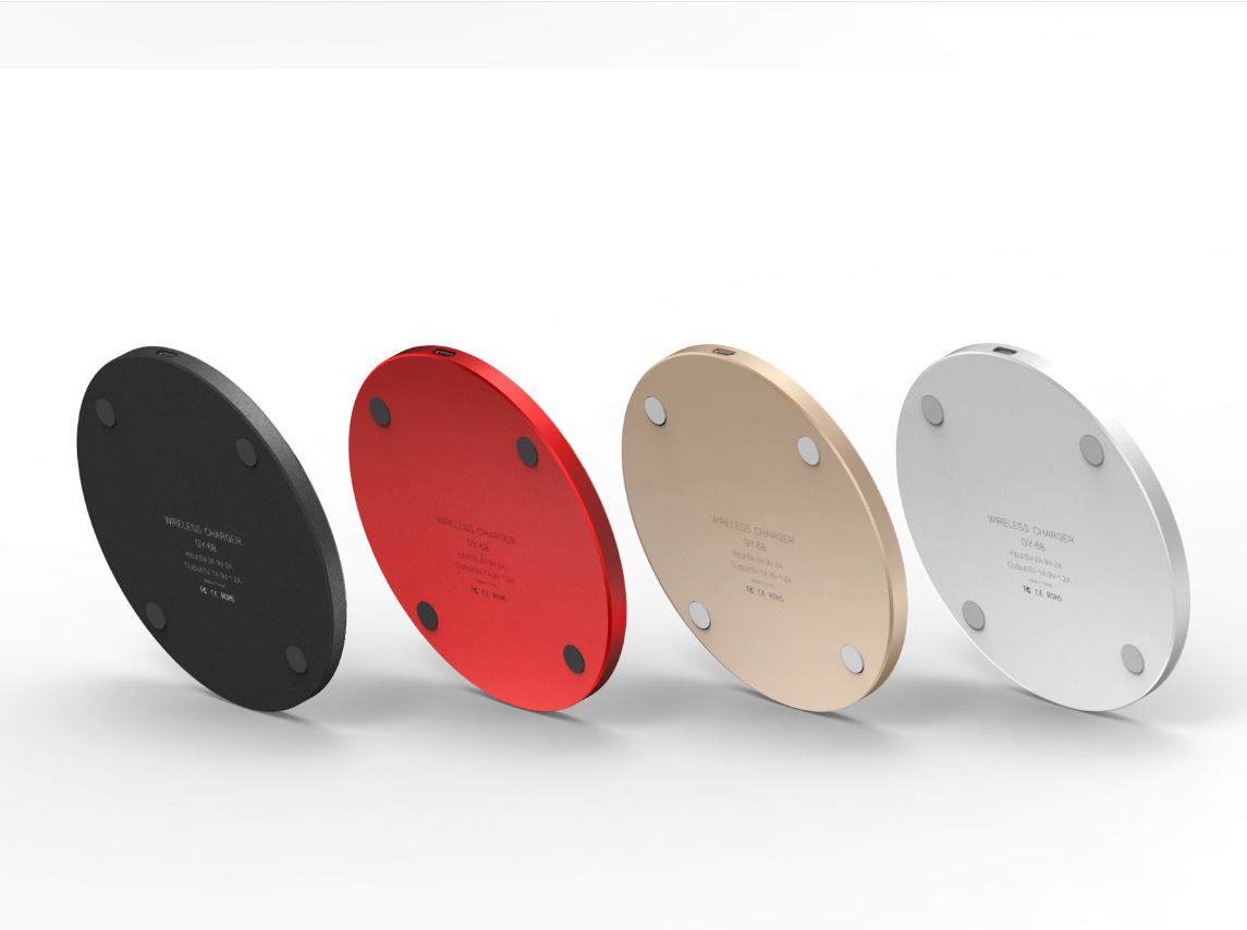 Sleek Mobile Wireless Charger with Aluminum Base & LED Breathing Light