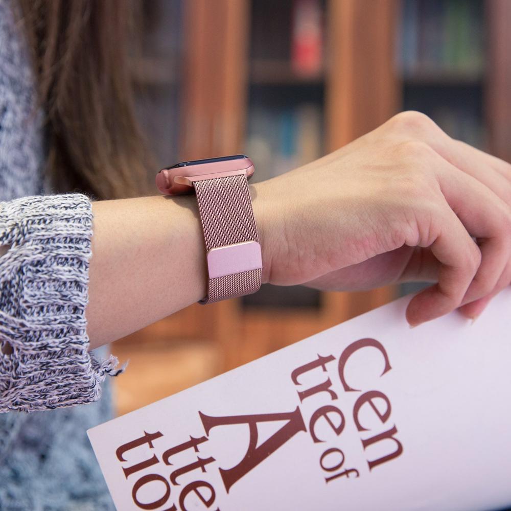 Apple-Compatible Milanese Loop Strap for Iwatch 5/4/3 + Protective Case