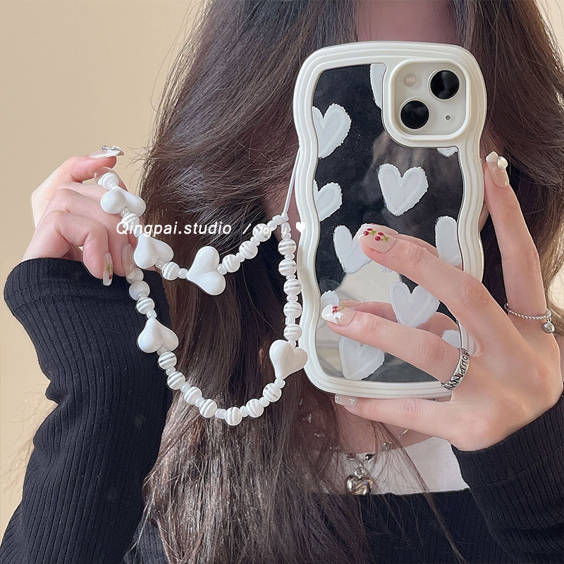 Wavy Edge Mirror Love Design for Silicone Phone Case - All-in-One Protection