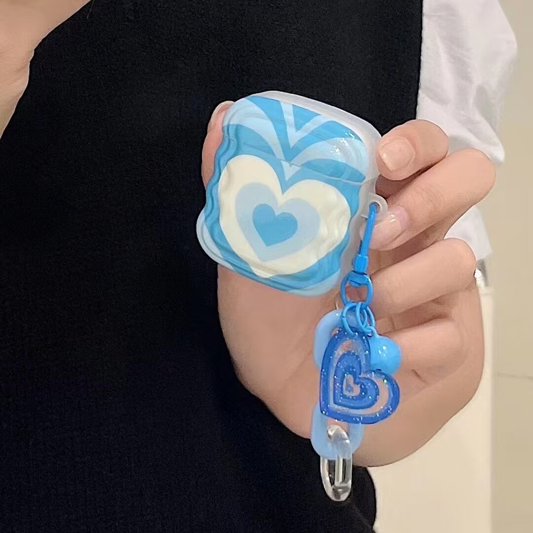 Blue Love Soft Shell Earphone Cover Pendants - Stylish and Durable Accessory