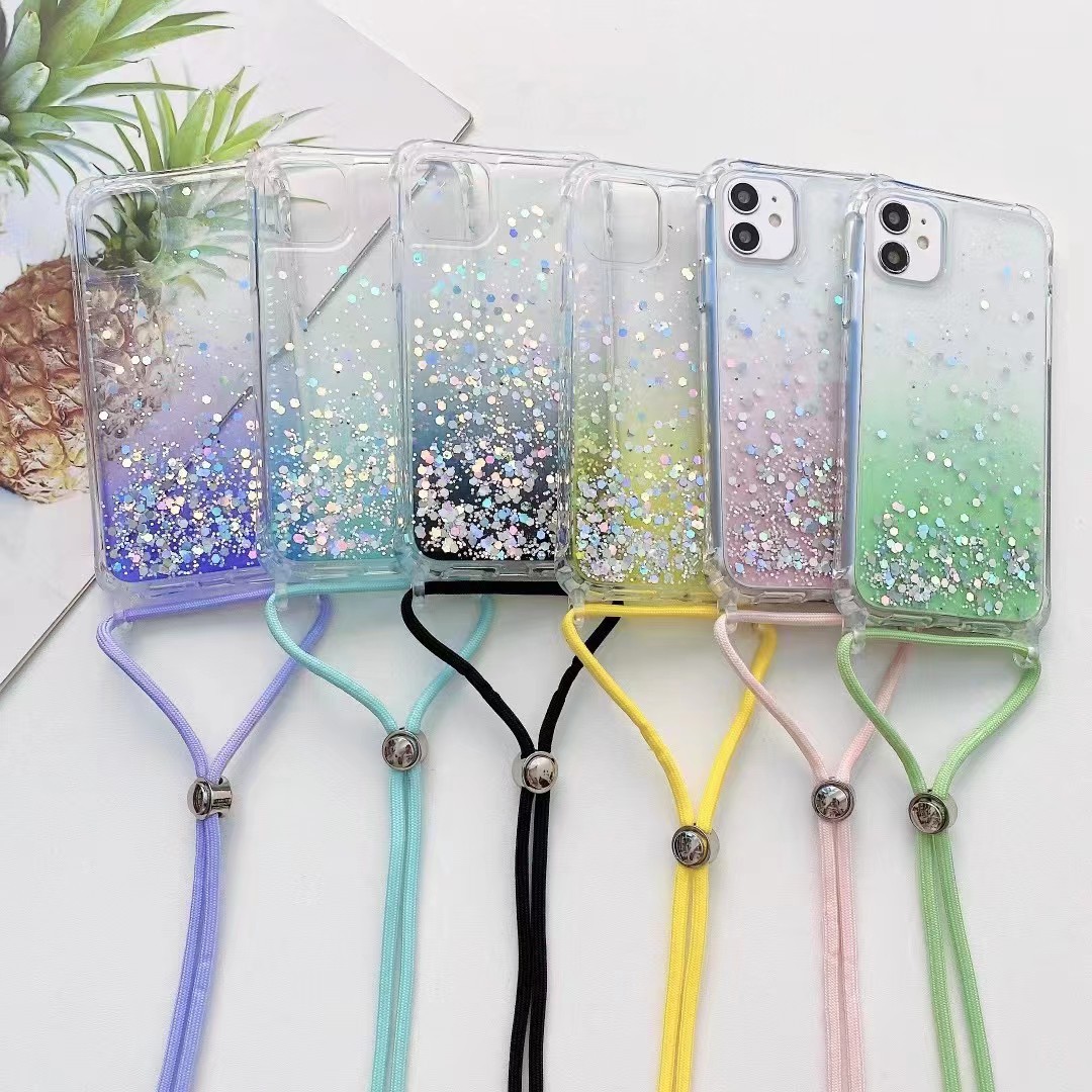 Shimmering Glitter Integrated Lanyard Cover for Stylish Convenience