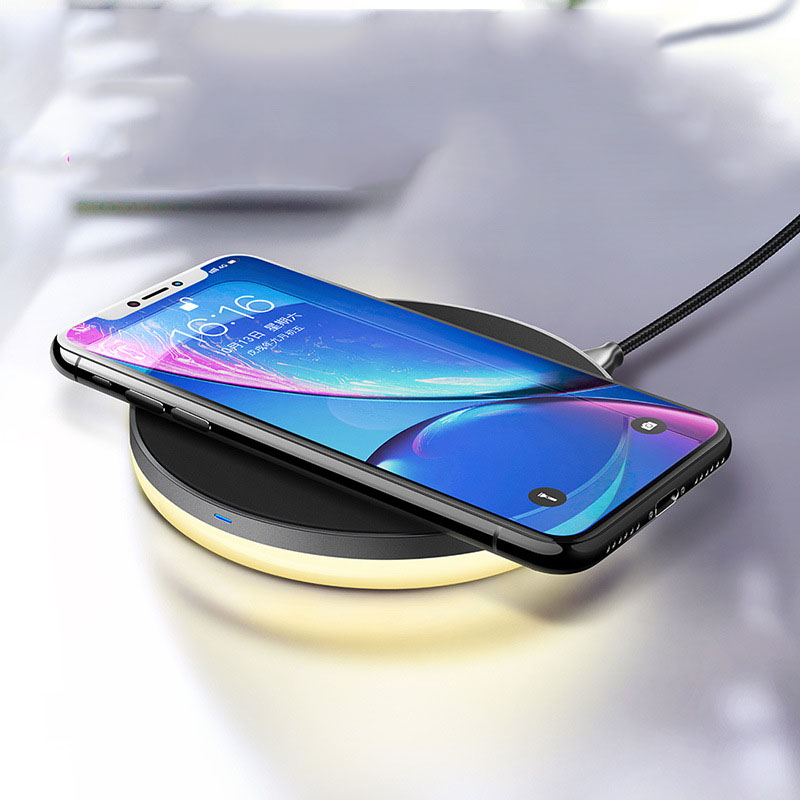 Wireless Charger for iPhone & Samsung - Night Light Compatible with Apple