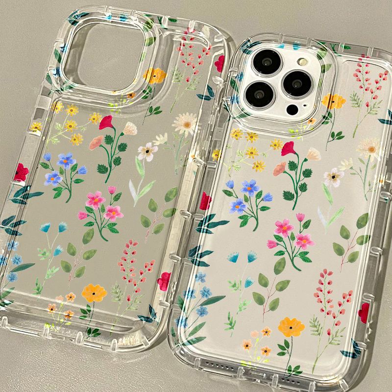 Floral Transparent All-in-One Space Phone Case - Stylish Protection