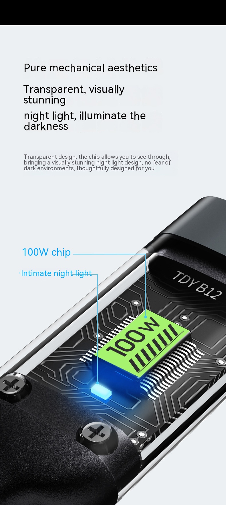Three-in-One Mobile Phone with Light & 6A Super Fast Charging Data Cable