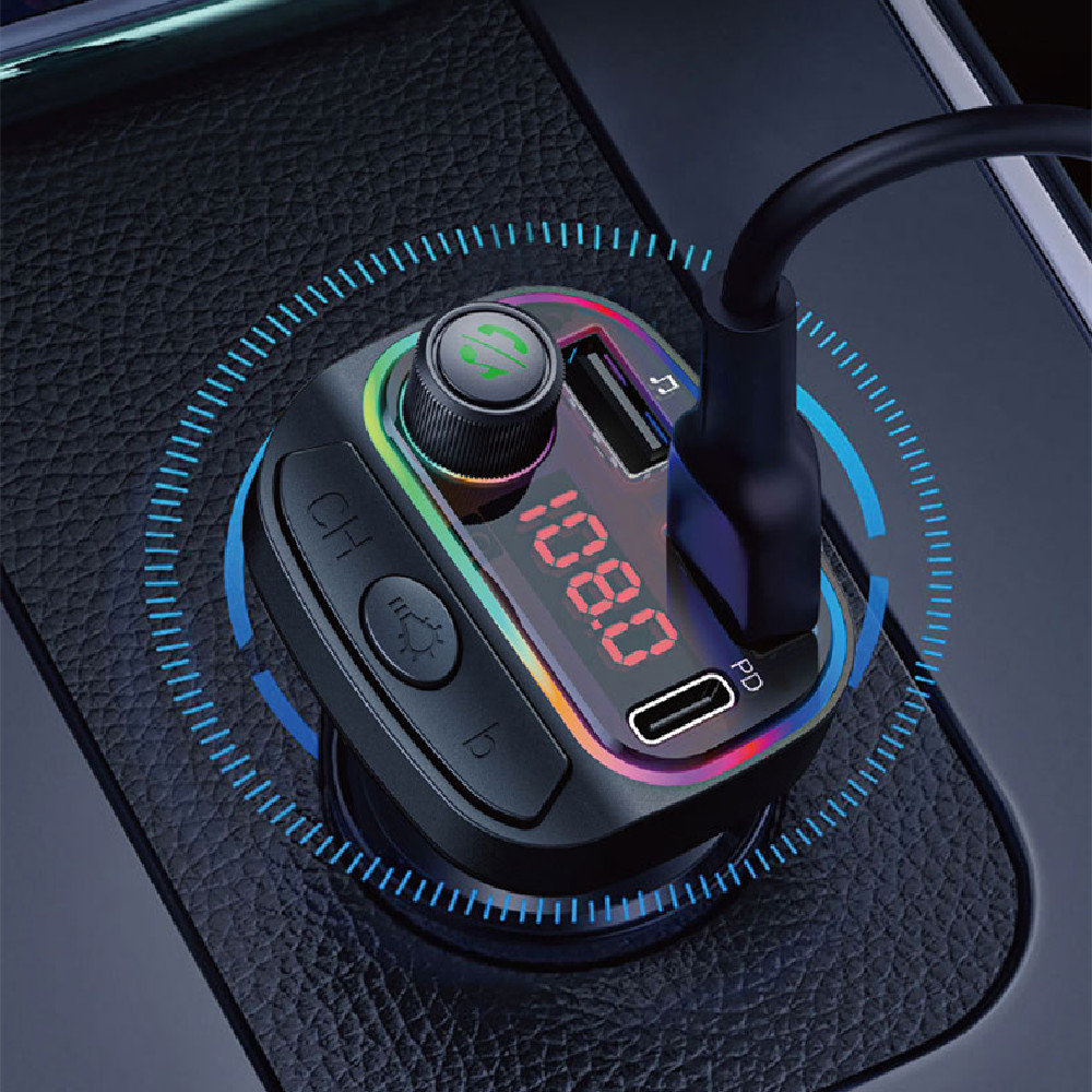 Vibrant MP3 Bluetooth Hands-Free Fast Car Charger for Ultimate Convenience