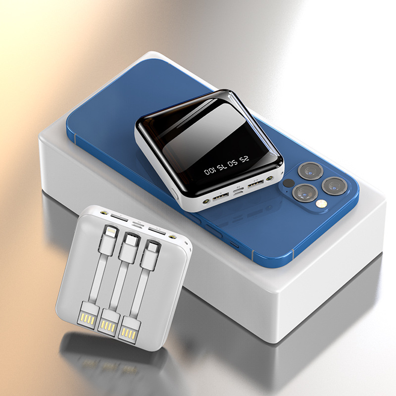 Portable Mini Mirror with Detachable Self-contained Power Bank