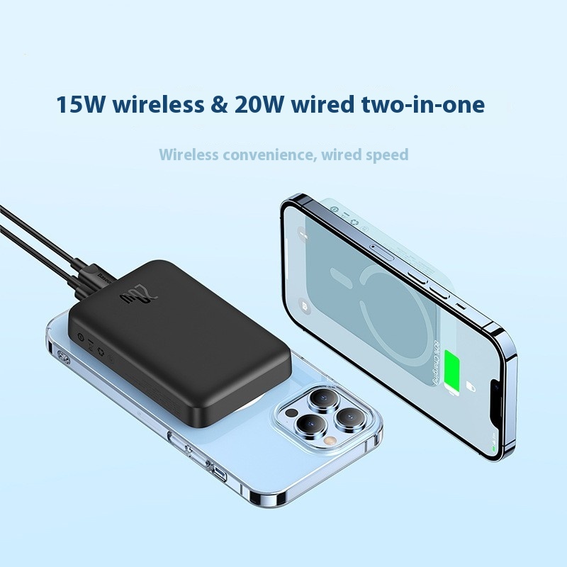 Magnetic Mini Wireless Fast Charging Power Bank 2-in-1 10000mAh Strong Hold 20W