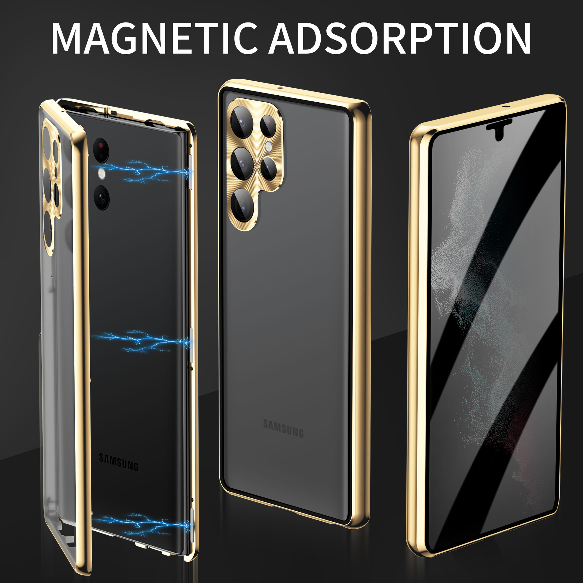 S23Ultra Peep-proof Metal Phone Case for S23Plus and S22 - Durable Protection