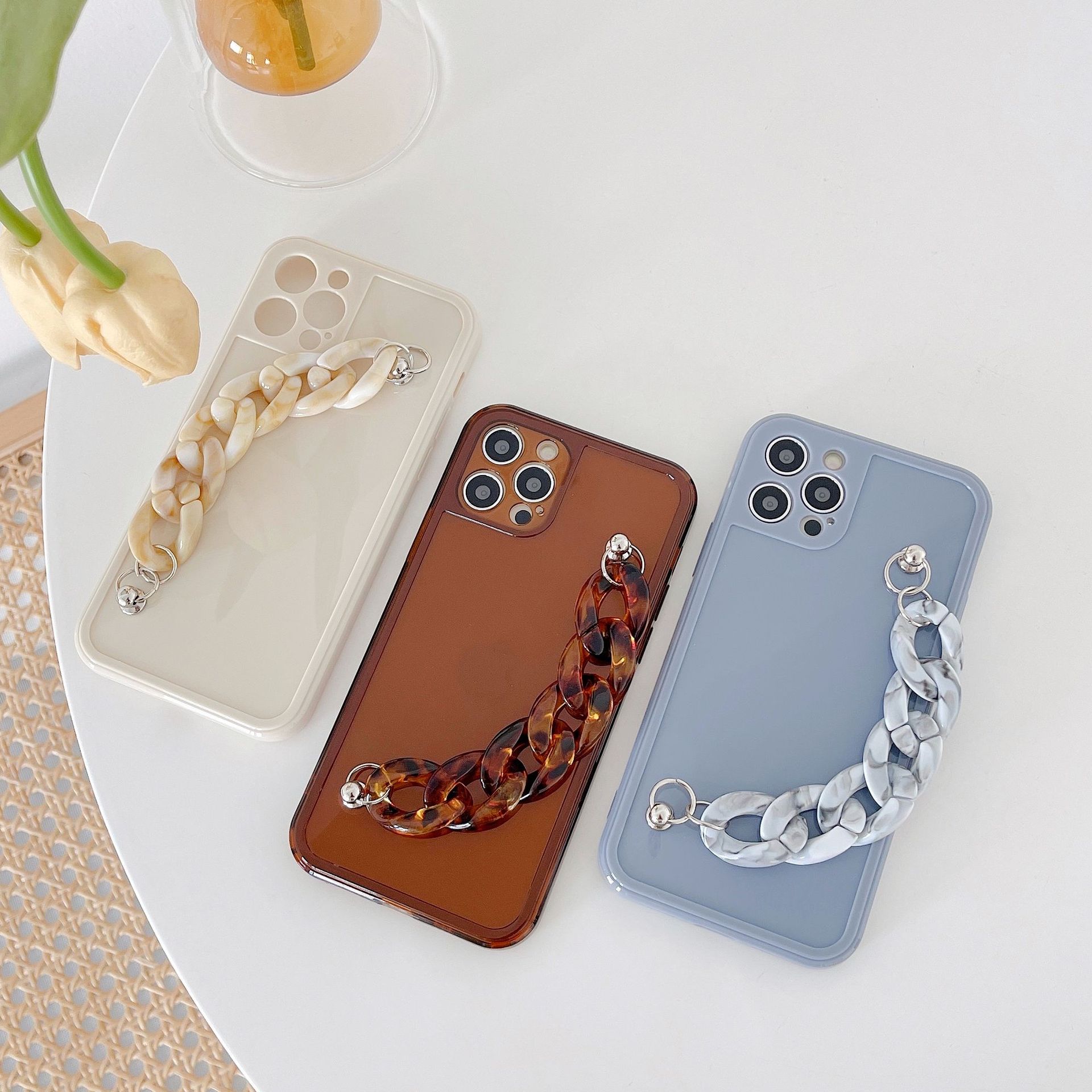 Stylish Marble Bracelet Silicone Phone Case - Durable & Trendy Protection