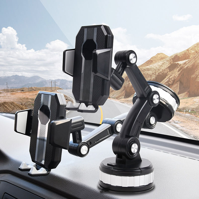 Adjustable Suction Cup Car Phone Holder with Rotary Feature for Mobile Devices