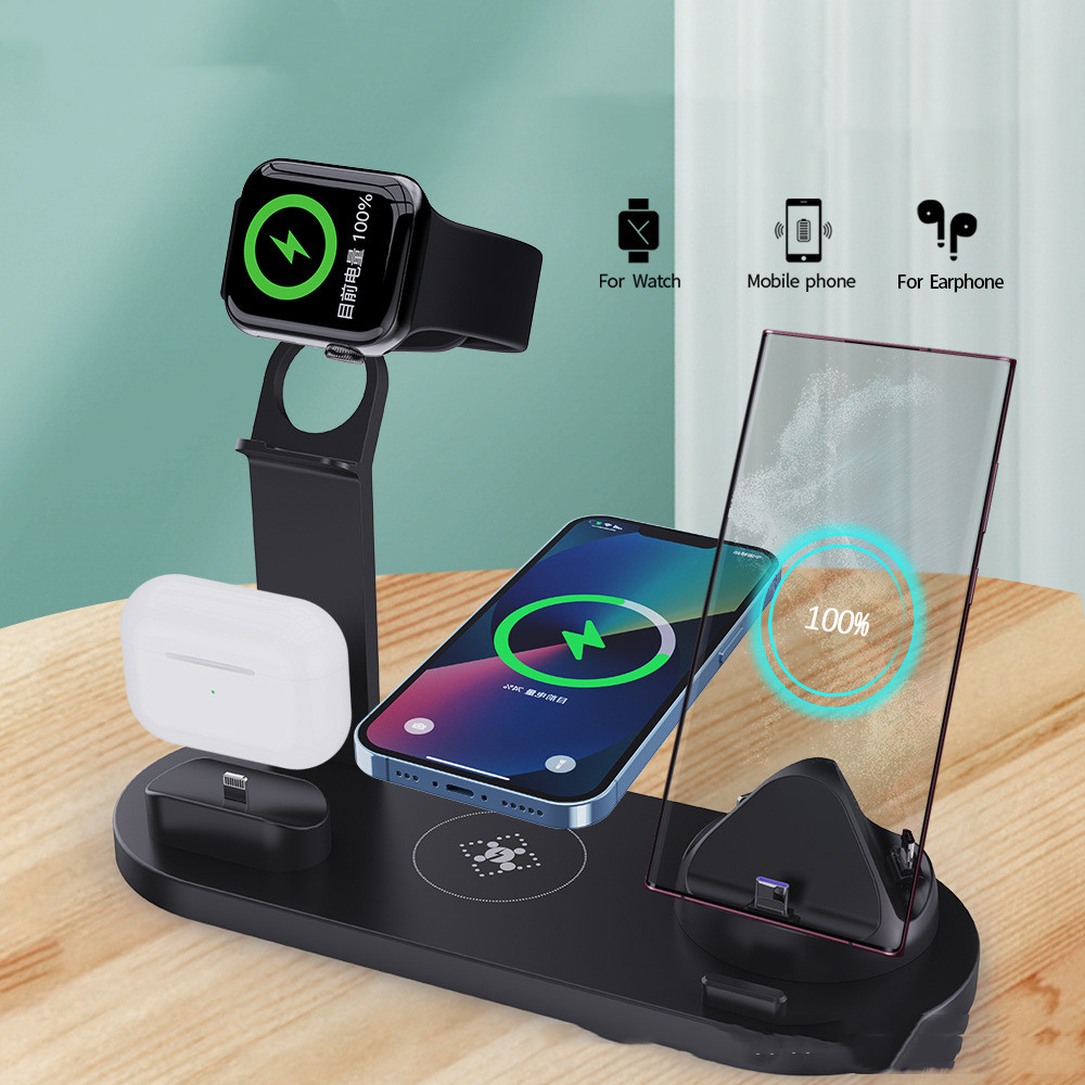 Fast 3 In 1 Wireless Charger Stand - Durable Plastic Design