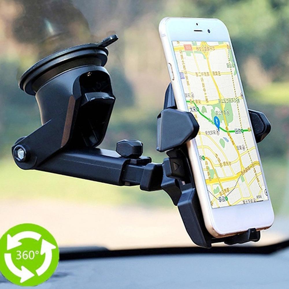 Universal Windshield Car Phone Holder - Adjustable Suction Cup Mount for Cellphones
