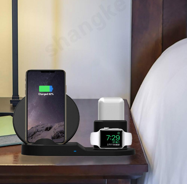 3-in-1 Wireless Charger Compatible with Apple Devices - Fast & Convenient
