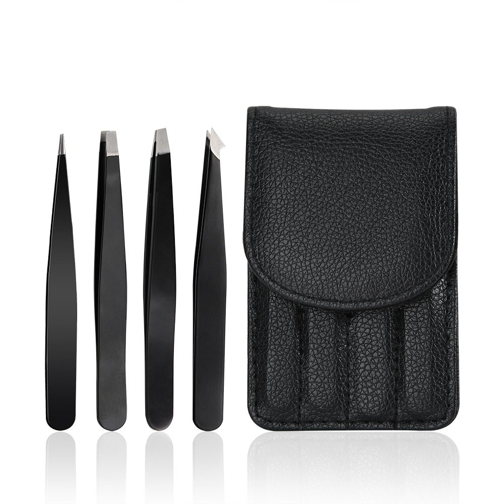 Three-Piece Stainless Steel Eyebrow Plucking Forceps Set for Precision Trimming Tools