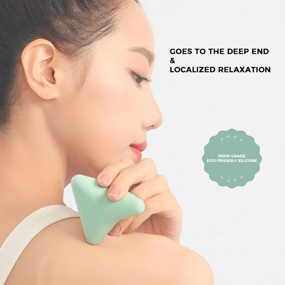 Silicon Massage Cone Fitness Massage Ball – Trigger Point Self-Massage Therapy Tool for Muscle Pain Relief and Tension Relief in Back, Neck, Arms, Shoulders, Legs – Grey