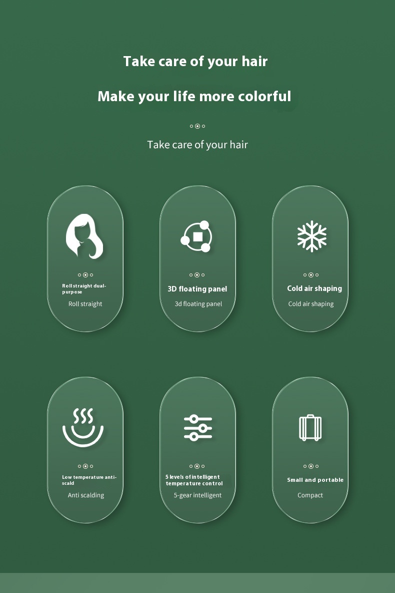 Dual-Use Hair Curler and Straightener - Straight White Wind Plastic Curly Hair Tool