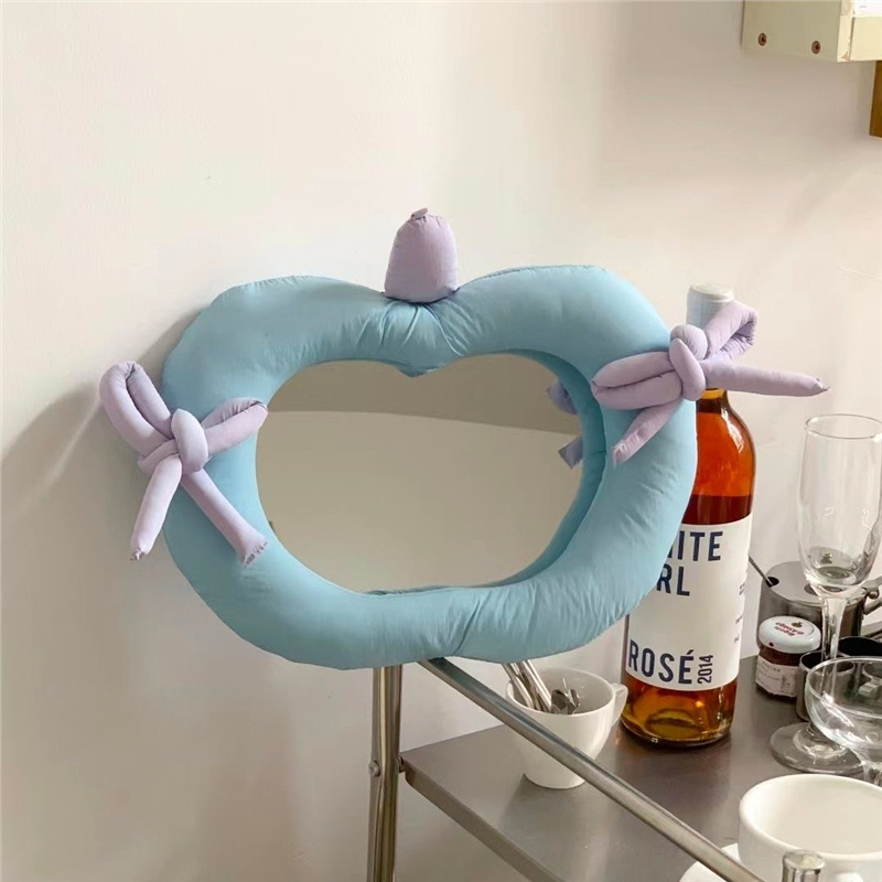 INS Korean-Style Cotton-Filled Pillow - Decorative Fabric Cosmetic Mirror for Home Wall