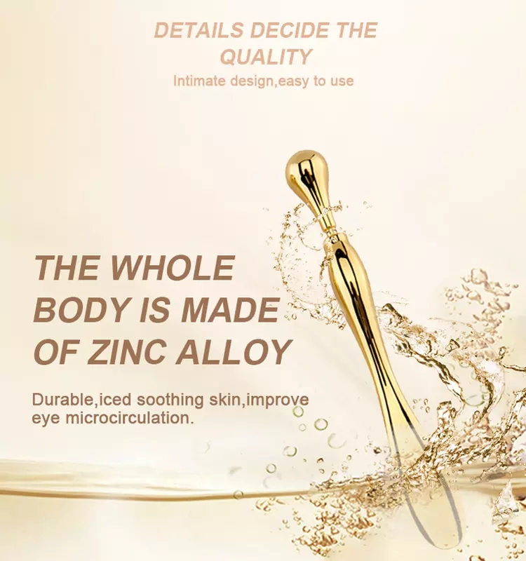 Eye Cream Stick Roller with Metal Spatula Puff Applicator - Facial Massager & Eye Makeup Wand (10cm)