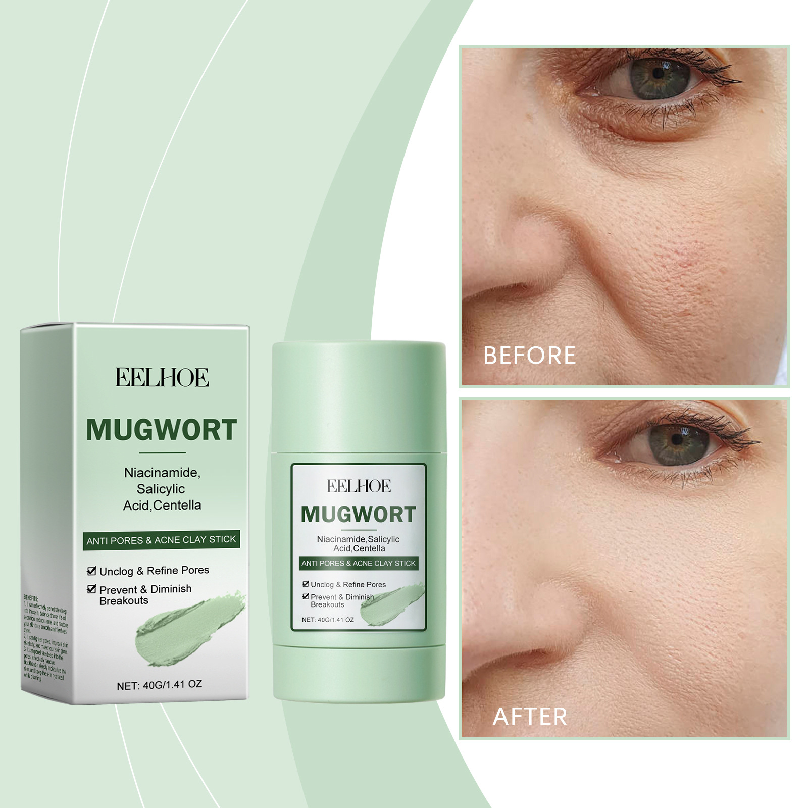 Deep Hydrating Clay Mask for Pore Cleansing, Brightening, and Moisturizing