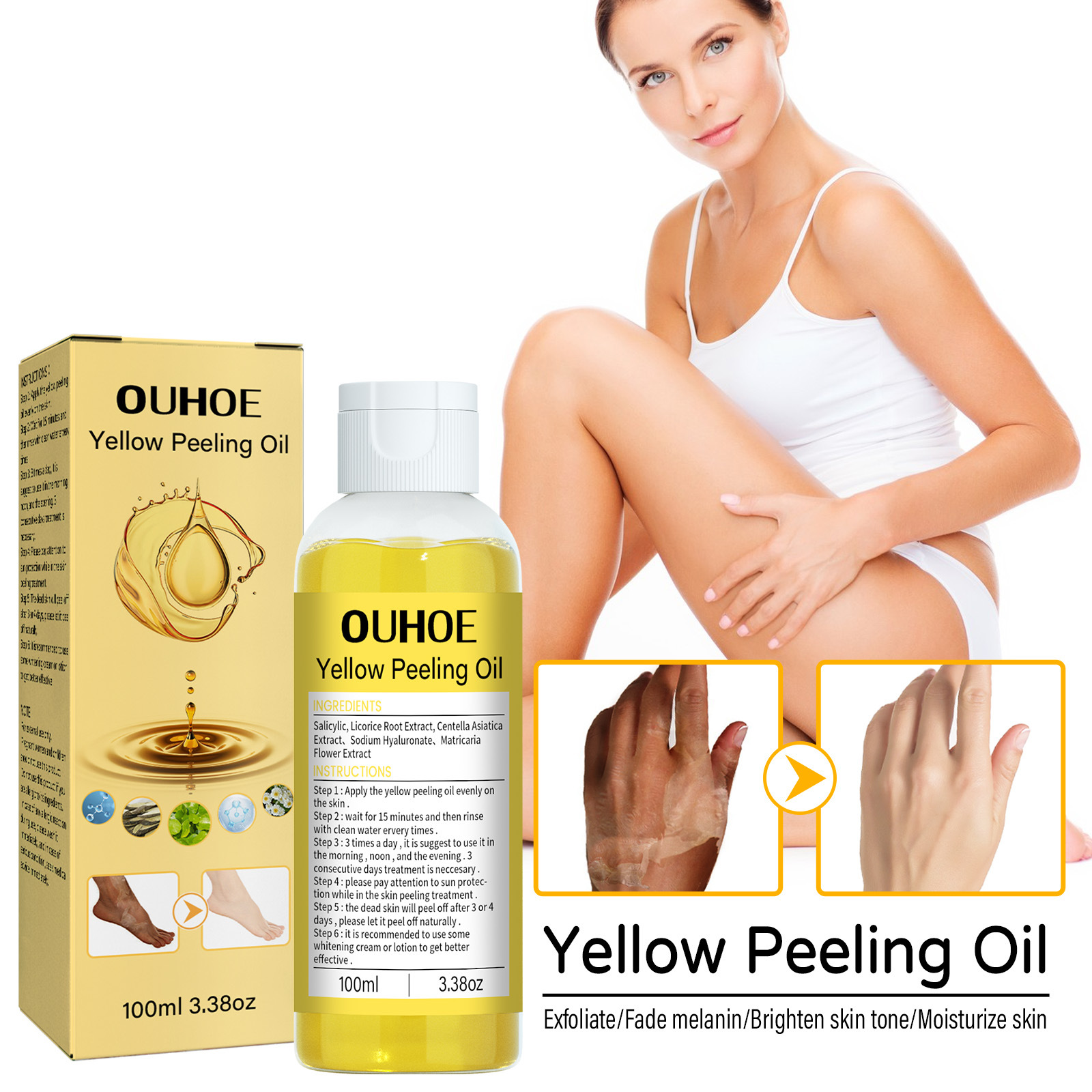 Brightening Yellow Exfoliating Oil for Hydrated, Radiant Skin Color