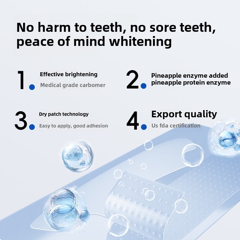 14 Pairs of Pineapple Enzyme Tooth Strips for Whiter, Brighter Teeth - Perfect for All Ages!