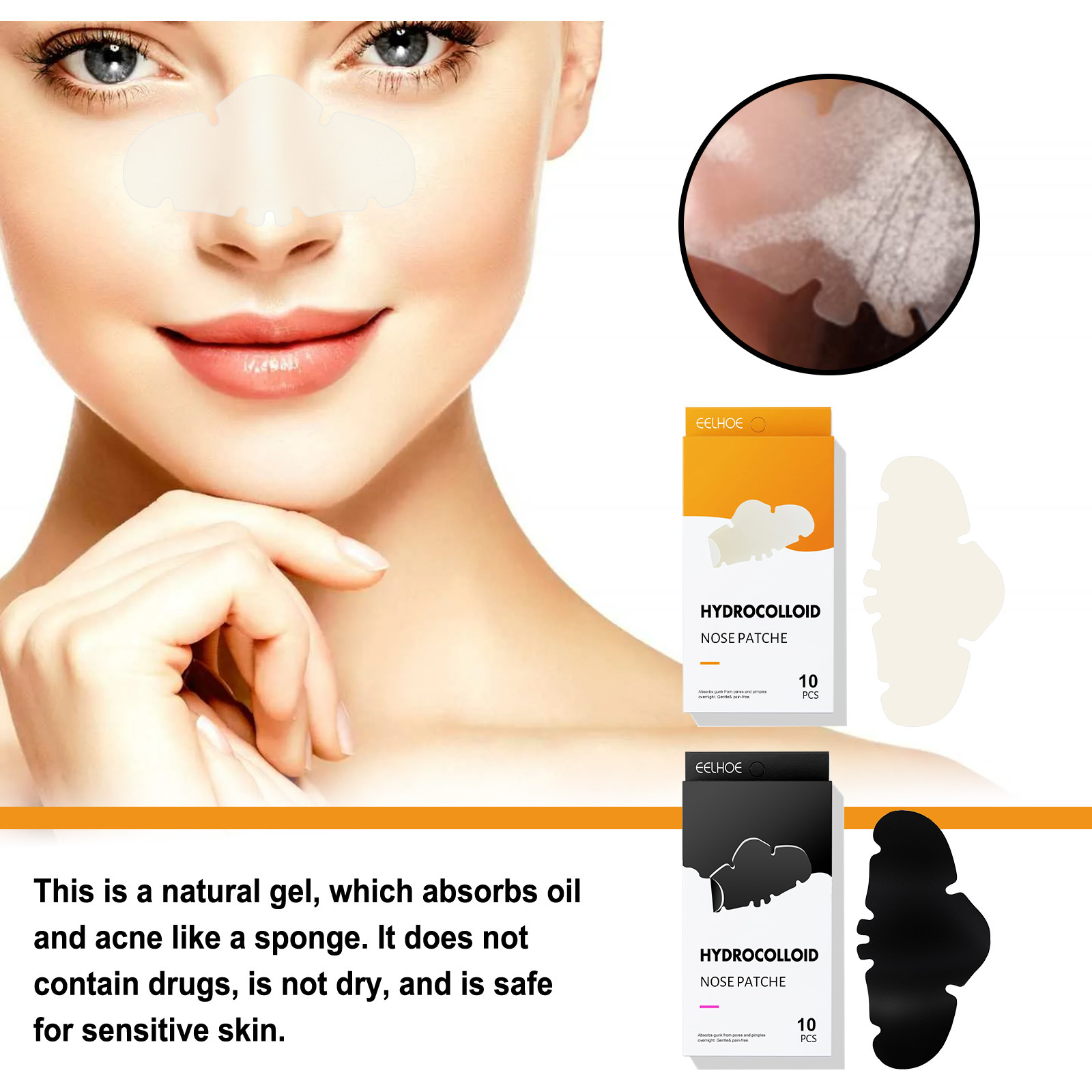Pore Cleansing Tear-Off Blackhead Removal Strips for Clear Skin