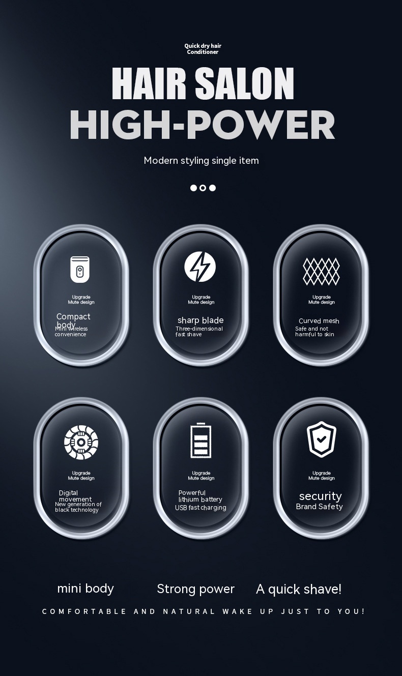 Compact Electric Men's Travel Shaver - Portable & Washable Design