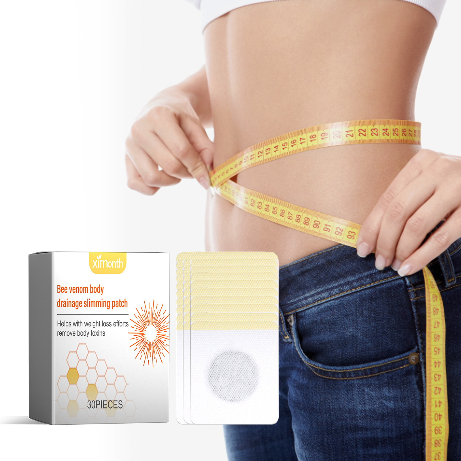 Ximonth Bee Venom Lymphatic Body Sculpting Patch – Reduces Lymphatic Swelling, Tightens Arms, and Enhances Fat Loss for a Sculpted Body