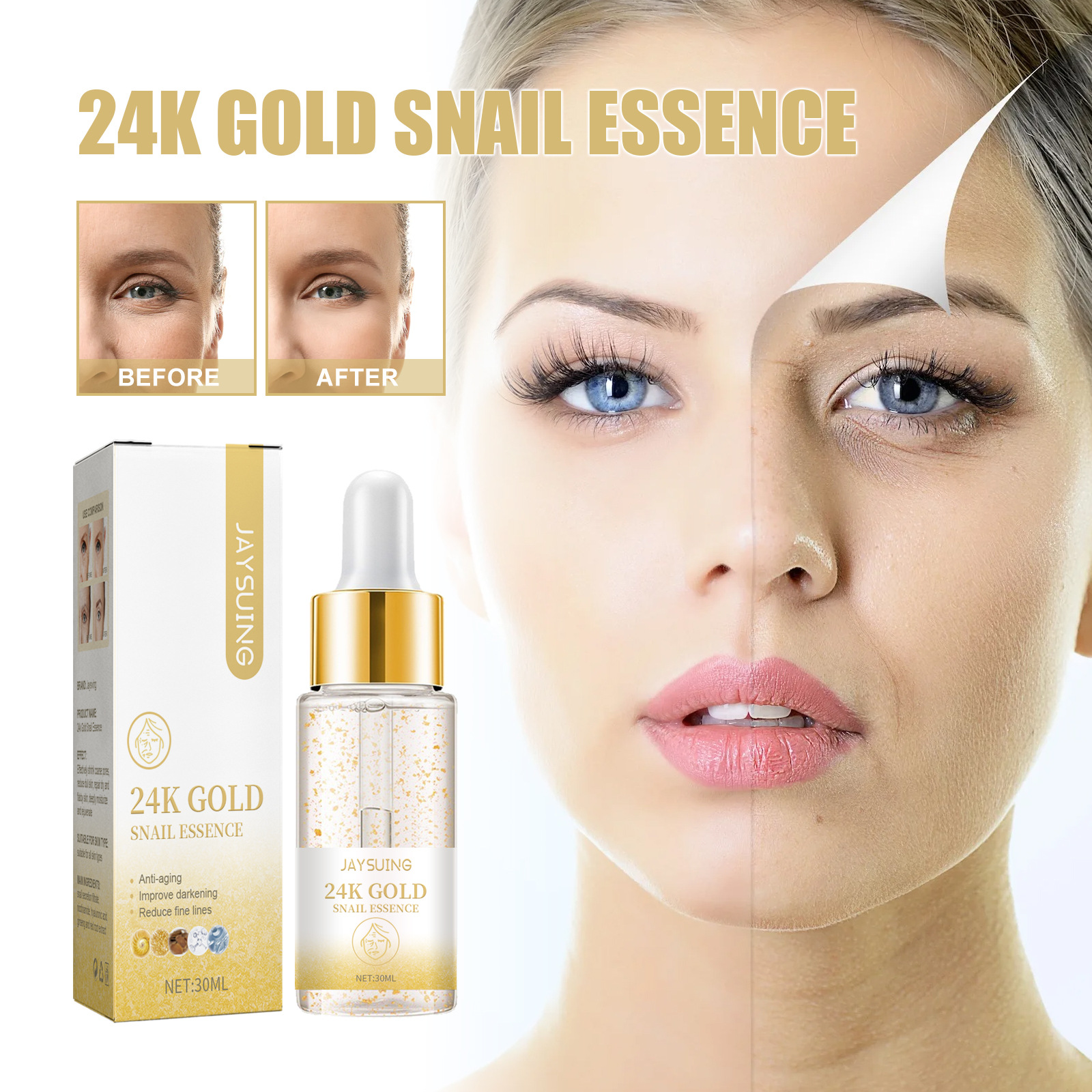 24K Gold Facial: Hydrating Formula for Wrinkle Reduction and Skin Brightening