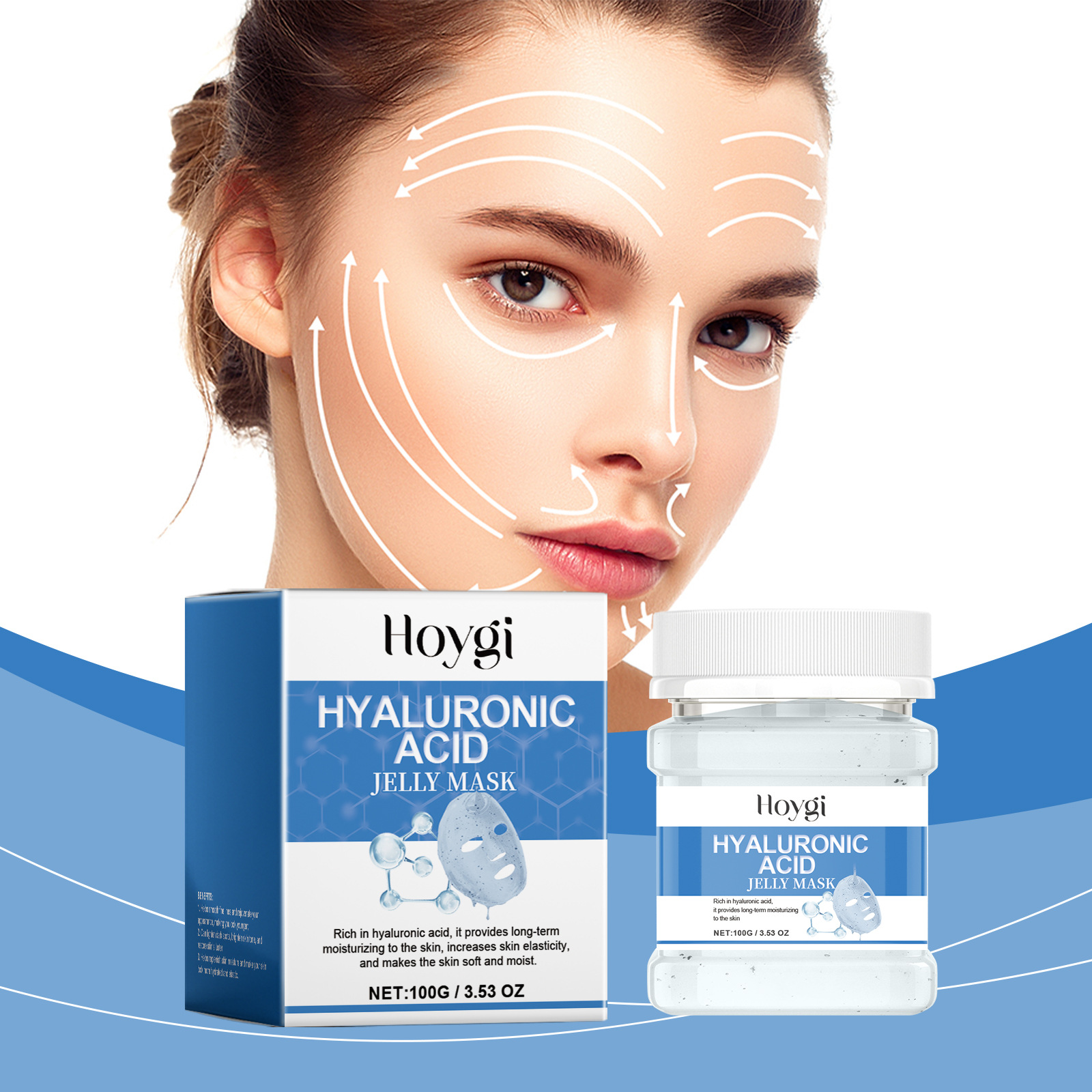Hyaluronic Acid Hydrating Mask Powder for Intense Moisture and Glow