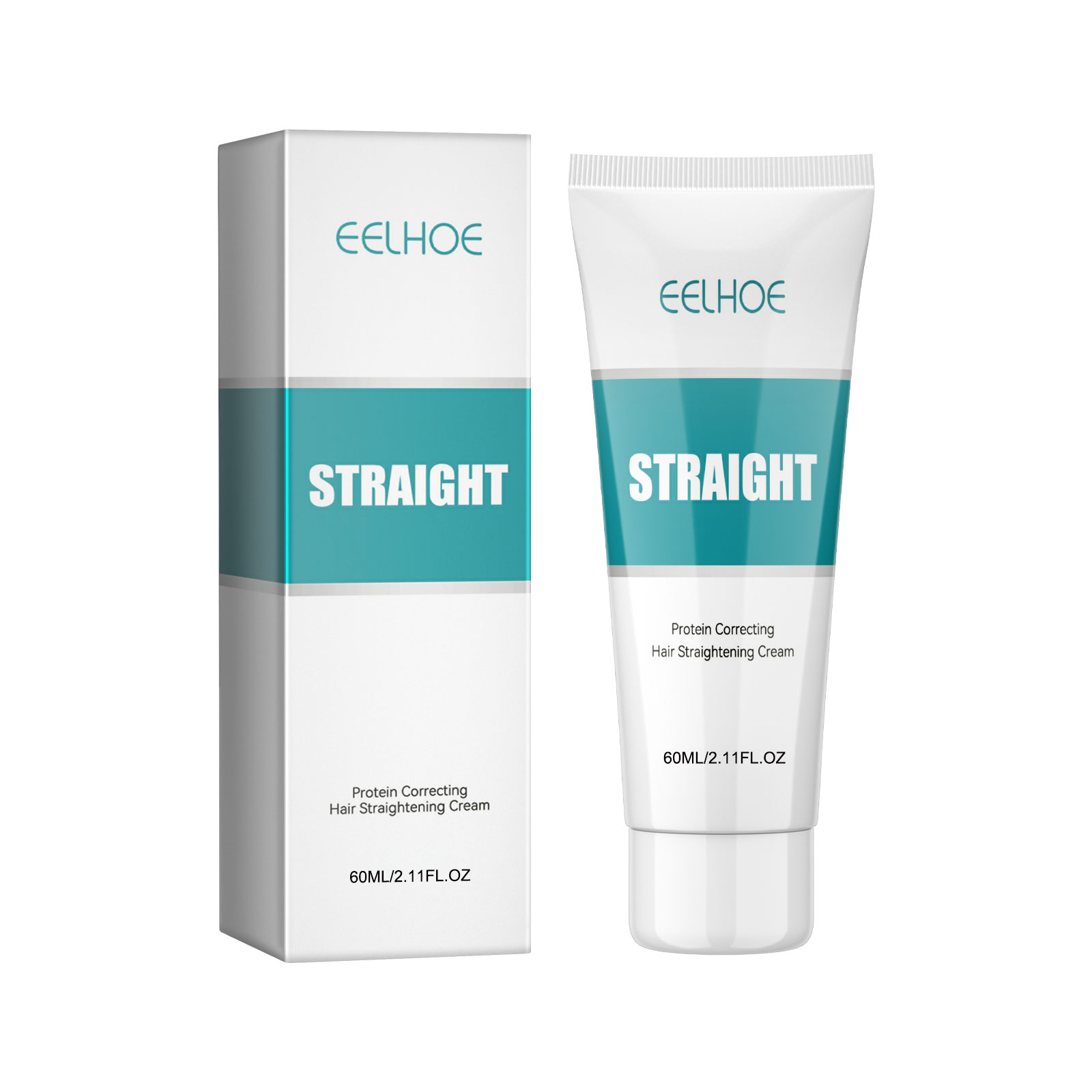 EELHOE Protein Corrective Straightening Cream for Frizz Control & Split End Repair - Leave-In Conditioner for Damaged Hair